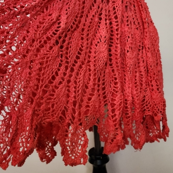 Coral crochet Strapless Sundress - Picture 9 of 12